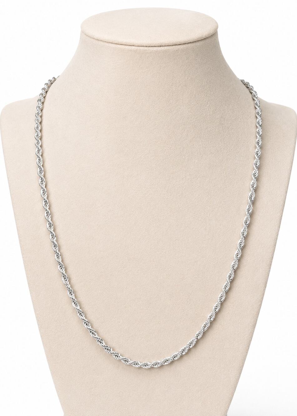 Monet Silver Tone Rope Chain Necklace 30" Lobster Clasp Classic Signed Vintage
